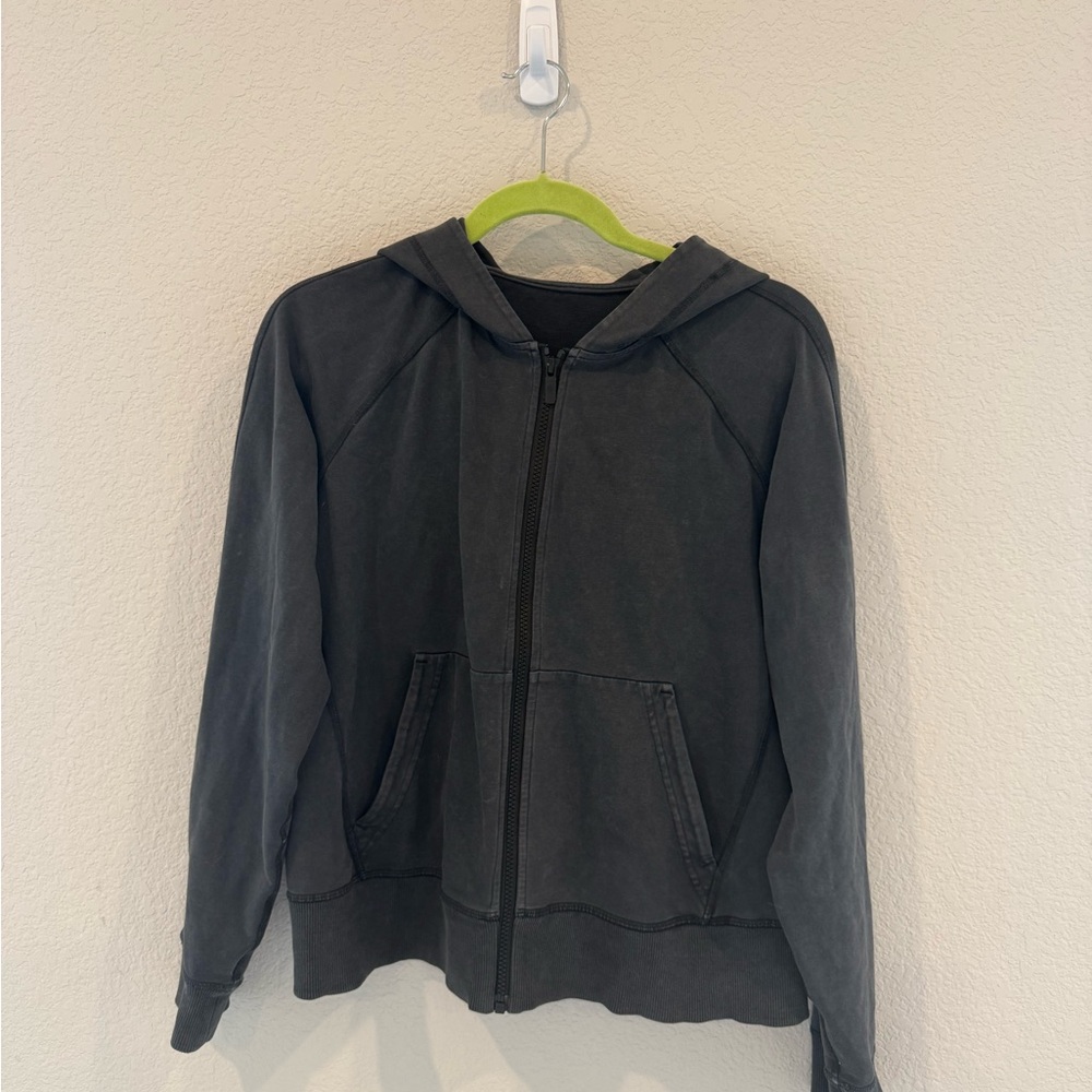 Lululemon washed black zip up hoodie